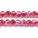 Chinese Cut Crystal Bead Rich Cut - Round 06MM 1/2 Matte RUBY LUMI