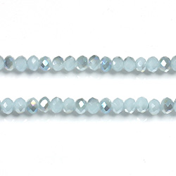 Chinese Cut Crystal Bead - Rondelle 02x3MM ALABASTER 1/2 LUMI GREEN