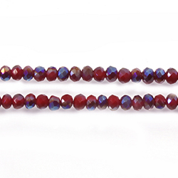 Chinese Cut Crystal Bead - Rondelle 02x3MM RED 1/2 BLUE LUMI Coat