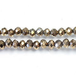 Chinese Cut Crystal Bead - Rondelle 03x4MM FULL COAT BRONZE