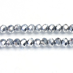 Chinese Cut Crystal Bead - Rondelle 03x4MM FULL COAT SILVER