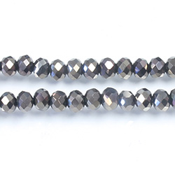 Chinese Cut Crystal Bead - Rondelle 03x4MM FULL COAT GUNMETAL