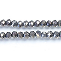 Chinese Cut Crystal Bead - Rondelle 03x4MM FULL COAT GUNMETAL