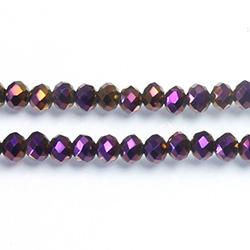 Chinese Cut Crystal Bead - Rondelle 03x4MM IRIS PURPLE