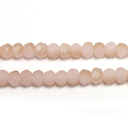 Chinese Cut Crystal Bead - Rondelle 03x4MM MATTE OPAL PINK 1/2 LUMI