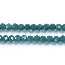 Chinese Cut Crystal Bead - Rondelle 03x4MM OPAL DARK GREEN