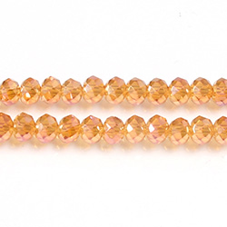 Chinese Cut Crystal Bead - Rondelle 03x4MM ORANGE LUMI