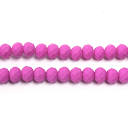 Chinese Cut Crystal Bead - Rondelle 03x4MM POWDER COAT FUCHSIA