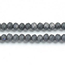 Chinese Cut Crystal Bead - Rondelle 03x4MM SATIN COAT CHARCOAL