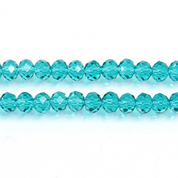 Chinese Cut Crystal Bead - Rondelle 03x4MM TEAL