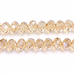Chinese Cut Crystal Bead - Rondelle 04x6MM AMBER LUMI
