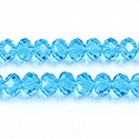Chinese Cut Crystal Bead - Rondelle 04x6MM AQUA