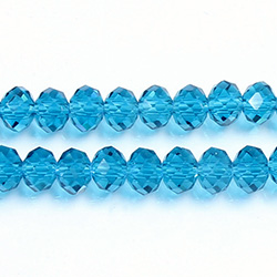 Chinese Cut Crystal Bead - Rondelle 04x6MM BLUE ZIRCON
