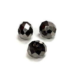 Chinese Cut Crystal Bead - Rondelle 06x8MM FULL COAT HEMATITE