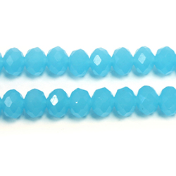 Chinese Cut Crystal Bead - Rondelle 04x6MM OPAL AQUA