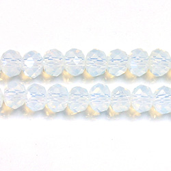 Chinese Cut Crystal Bead - Rondelle 04x6MM WHITE OPAL