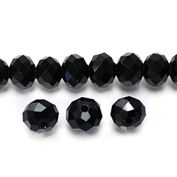 Chinese Cut Crystal Bead - Rondelle 04x6MM JET