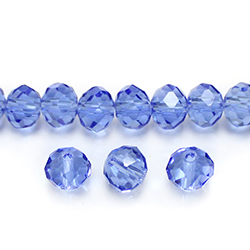 Chinese Cut Crystal Bead - Rondelle 06x8MM LT SAPPHIRE