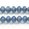 Chinese Cut Crystal Bead - Bicone with frosted Center Girdle 08MM CRYSTAL HALF COAT BLUE METALLIC