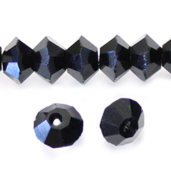 Chinese Cut Crystal Bead - Flat Bicone Spacer 05x3MM JET