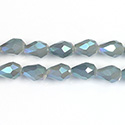 Chinese Cut Crystal Bead - Pear 08x6MM SAGE AB