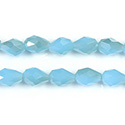 Chinese Cut Crystal Bead - Pear 08x6MM OPAL AQUA COAT