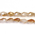 Chinese Cut Crystal Bead - Pear 08x6MM OPAL PEACH COAT