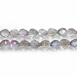 Chinese Cut Crystal Bead - PEAR 06MM CRYSTAL 1/2 METALLIC PURPLE COATED