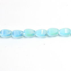 Chinese Cut Crystal Bead - PEAR 08x6MM GLAZE COATING EFFECT, LT CHRYSOLITE LUMI