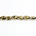 Chinese Cut Crystal Bead - PEAR 08x6MM FULL COAT AURUM (GOLD)