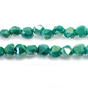 Chinese Cut Crystal Bead - Heart 06MM TURQUOISE LUMI COAT