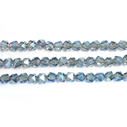 Chinese Cut Crystal Bead - Fancy 04MM CRYSTAL 1/2 TRANF GREEN