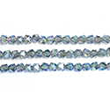 Chinese Cut Crystal Bead - Fancy 04MM CRYSTAL 1/2 TRANF GREEN