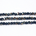 Chinese Cut Crystal Bead - Fancy 04MM JET 1/2 RAINBOW Coated