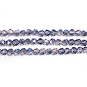 Chinese Cut Crystal Bead - Fancy 04MM LIGHT AMETHYST H BLUE METALLIC Coated