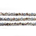 Chinese Cut Crystal Bead - Fancy 04MM OPAL BLUE 1/2 RAINBOW Coated