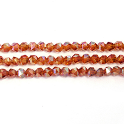 Chinese Cut Crystal Bead - Fancy 04MM ORANGE LUMI Coated