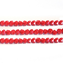 Chinese Cut Crystal Bead - Fancy 04MM RED OPAQUE