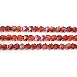 Chinese Cut Crystal Bead - Fancy 04MM RUBY 1/2 PURPLE METALLIC Coated