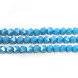 Chinese Cut Crystal Bead - Fancy Round 06MM BLUE TURQUOISE