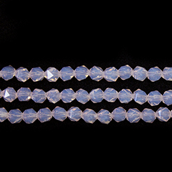 Chinese Cut Crystal Bead - Fancy Round 06MM ROSE OPAL