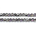 Glass Bead - Round Coated with Cut Window - 04MM METALLIC CRYSTAL/HALF DARK RAINBOW