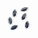 Gemstone Flat Back Stone with Faceted Top and Table - Navette 08x4MM HEMATITE