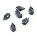Gemstone Flat Back Stone with Faceted Top and Table - Pear 10x6MM HEMATITE