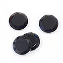 Gemstone Flat Back Stone with Faceted Top and Table - Round 12MM BLACK ONYX