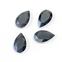 Gemstone Flat Back Stone with Faceted Top and Table - Pear 13x8MM HEMATITE