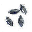 Gemstone Flat Back Stone with Faceted Top and Table - Navette 15x7MM HEMATITE
