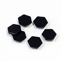 Gemstone Flat Back Flat Top Back Bevel Stone - Hexagon 08.5MM BLACK ONYX