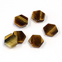 Gemstone Flat Back Flat Top Back Bevel Stone - Hexagon 08.5MM TIGEREYE