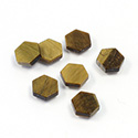 Gemstone Flat Back Flat Top Straight Side Stone - Hexagon 07MM TIGEREYE
